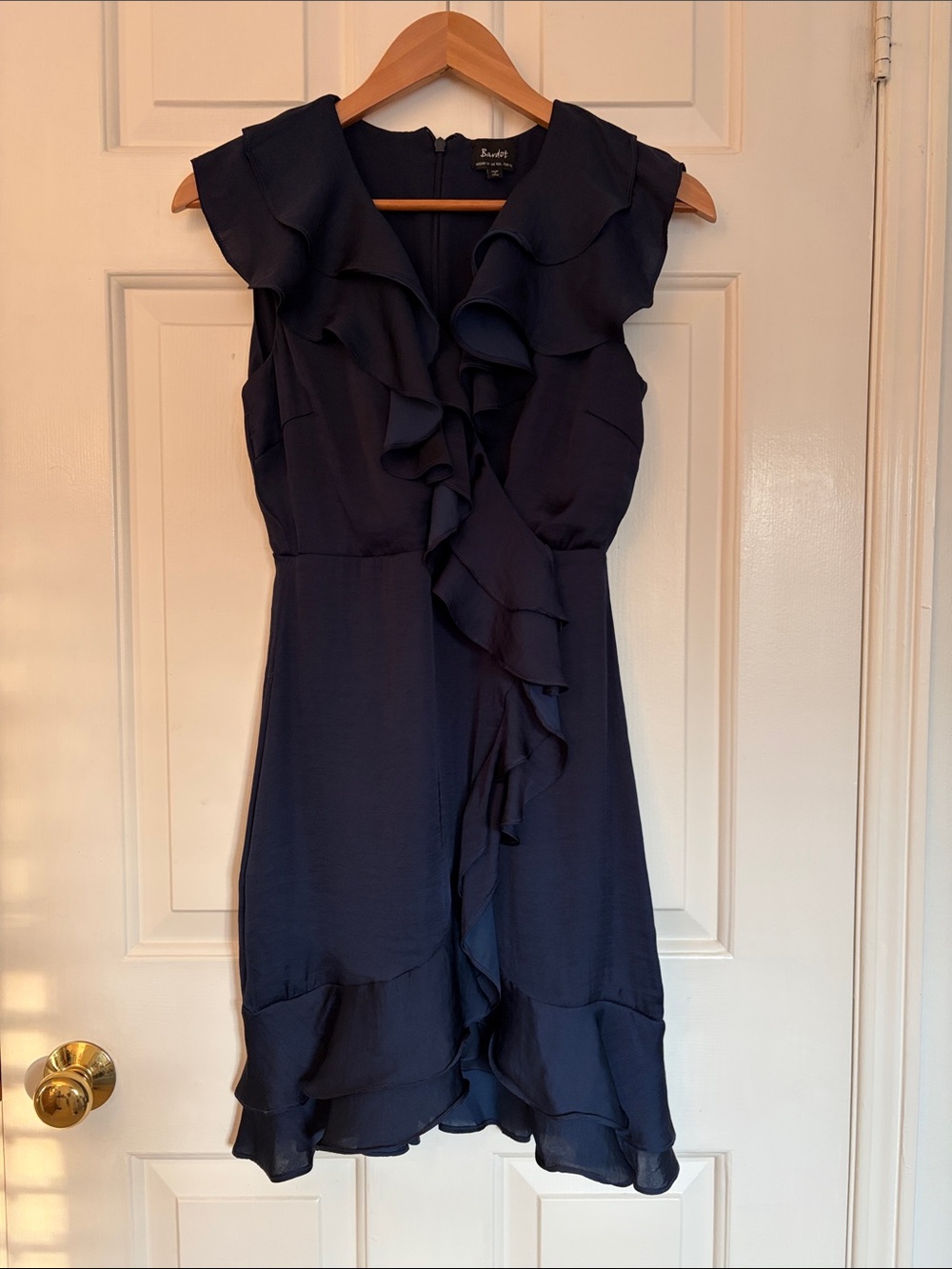 Bardot Navy Ruffle Cocktail Dress Size 10
